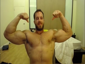 Muscle blond flexing