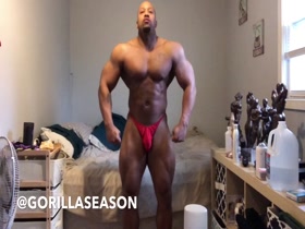 Huge bulge in red posers