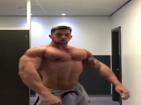 huge beast flexing
