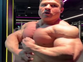 Huge Puffed-Up Flexed Pecs