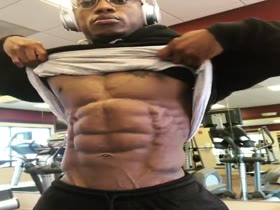 Revealing this young black muscle hunk's hidden treasures