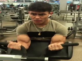 Muscle Pup working his impressive pipes