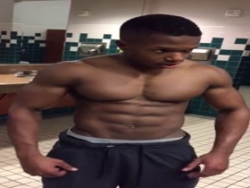 Black Teen - Locker Room Posing