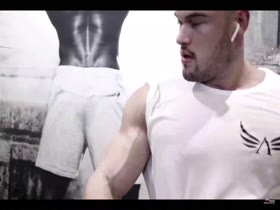 Emir Omeragic working out and posing