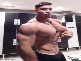 Tall Muscle Hunk Ramon works out and poses