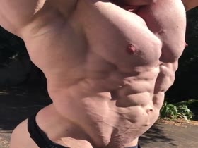 Pale Huge Muscles and Amazing Perky Nipples