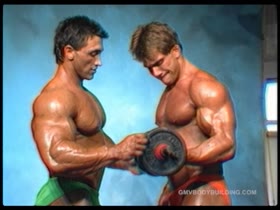 Bodybuilders pumping