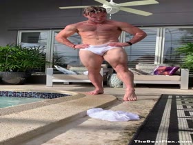 Pool hunk Flexing