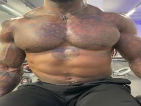 Gorgeous and Sexy Black Hunk working his hot body