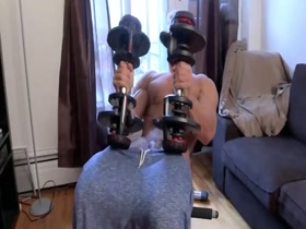 handsome muscular hunk masturbate