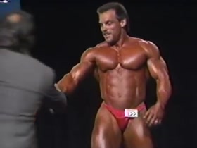 Sweaty bodybuilder