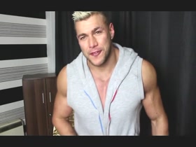 Jerking on his lycra Slip!