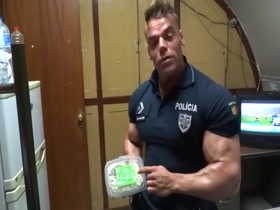Police Office with extreme biceps
