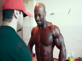 Black Bodybuilders Backstage Warm up