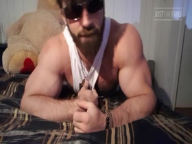 Hairy Muscle Beast Playing the Bottom