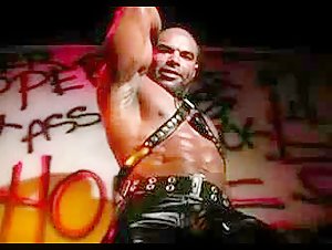 Hot Black Leather Daddy Muscle