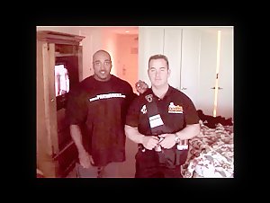 Dennis James oiling up and backstage