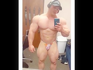 Bodybuilder posing practice