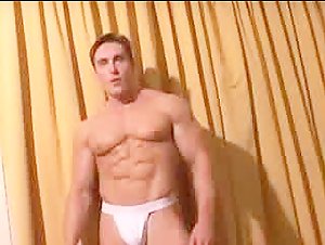 Bodybuilder muscle worship