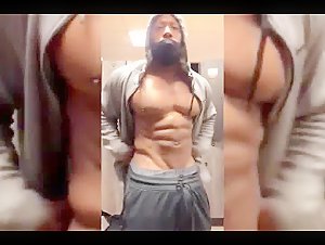 Black Muscular Daddy Posing