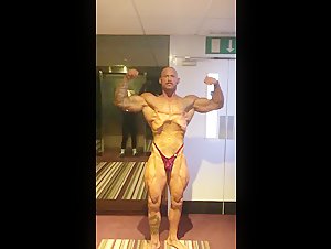 Bodybuilding Bodybuilder posing practice