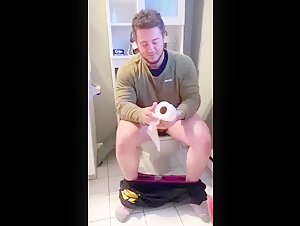 Bodybuilder Friends passing Toilet Paper