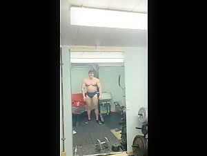 german master flexing his muscles