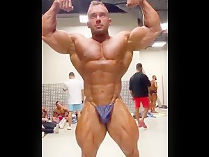 Backstage Posing Tanned and Hosed