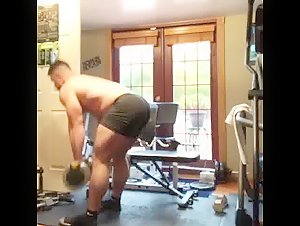 Blake Mouyassar works out