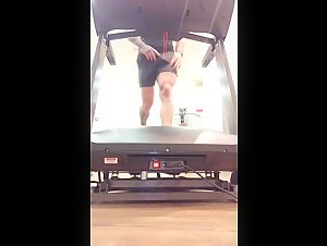 Running on treadmill