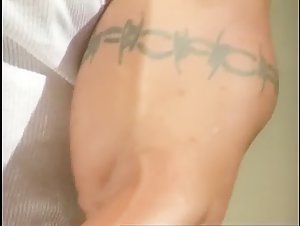 Bodybuilder posing and lifting weights