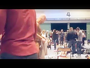 Backstage at bodybuilding competition