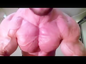 Bodybuilder cam flexing