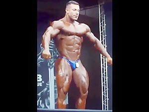huge bodybuilder posing
