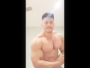 Juan pec bouncing in bathroom