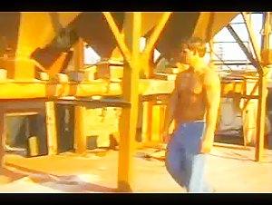 sunkissed jock Dave gets horny on the job