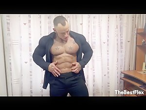 sweaty flexing... and now lightly hairy!