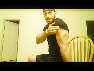 Hunk hot as hell flexing