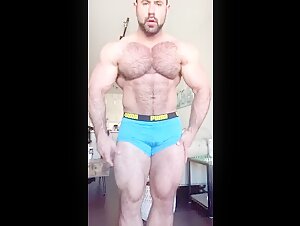Hairy flex show!