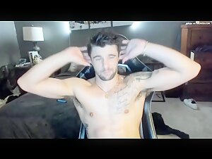 Hot guy showing off hairy armpits