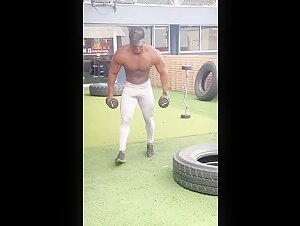 Dick Print Tights with Dumbells