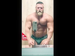 Bearded Muscle Daddy Flexing