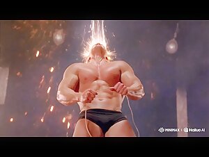 Bodybuilder gets electrocuted in a debris