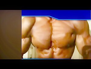 Bodybuilder private posing at Hotel