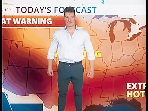Local weatherman can’t take the heat!
