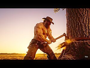 Muscular Cowboy: Axe of Strength