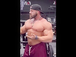 Bodybuilder Daddy Applying Cream