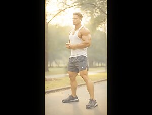 Muscular man in the park