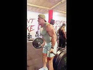 Massive muscles bicep curl