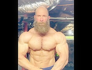 Lumberjack posing hairy body